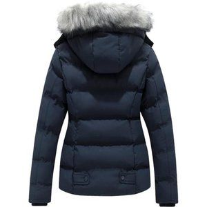 Hooded Warm‎ Winter Coat Quilted Thicken Puffer Jacket with Removable Fur Hood